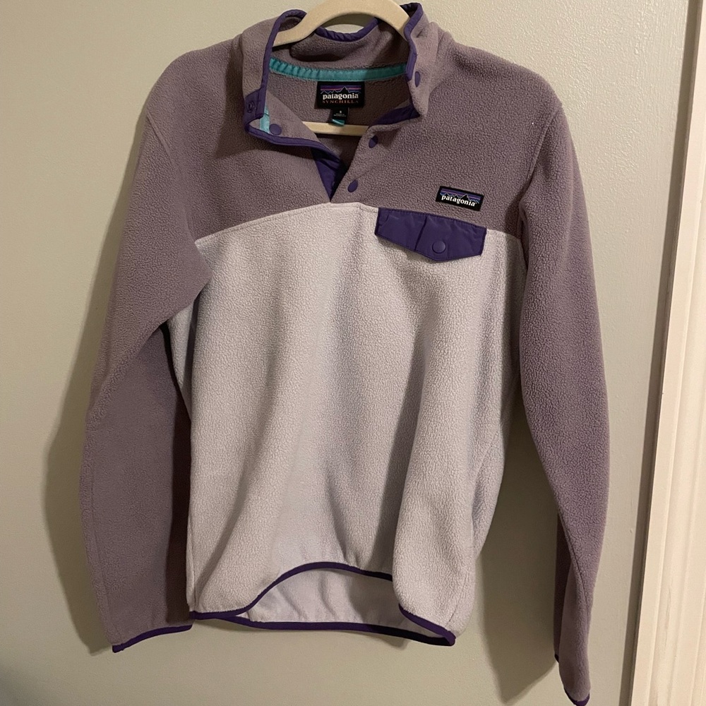 purple pategonia pullover
